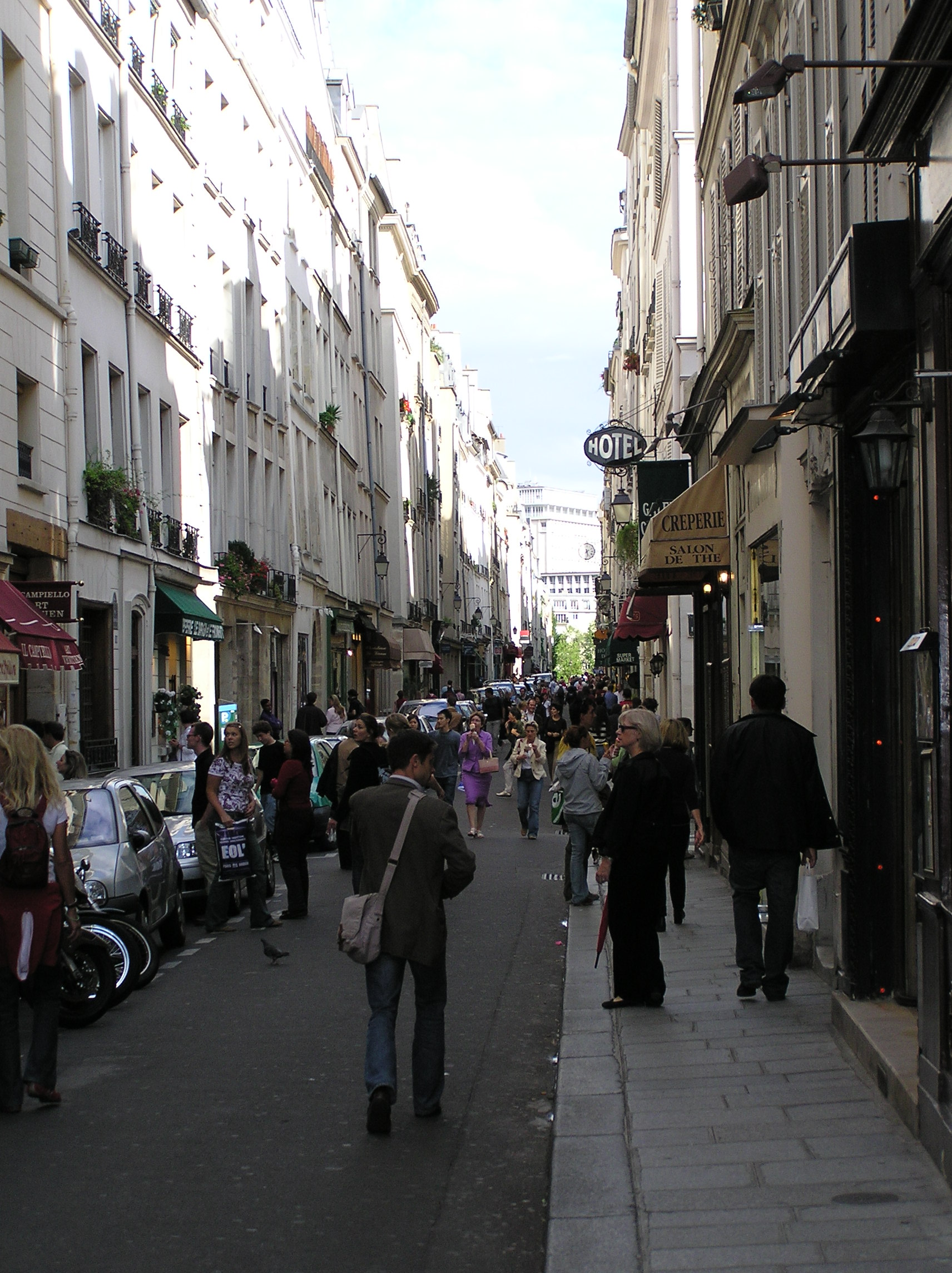 Looking down the very fun street that our hotel is on