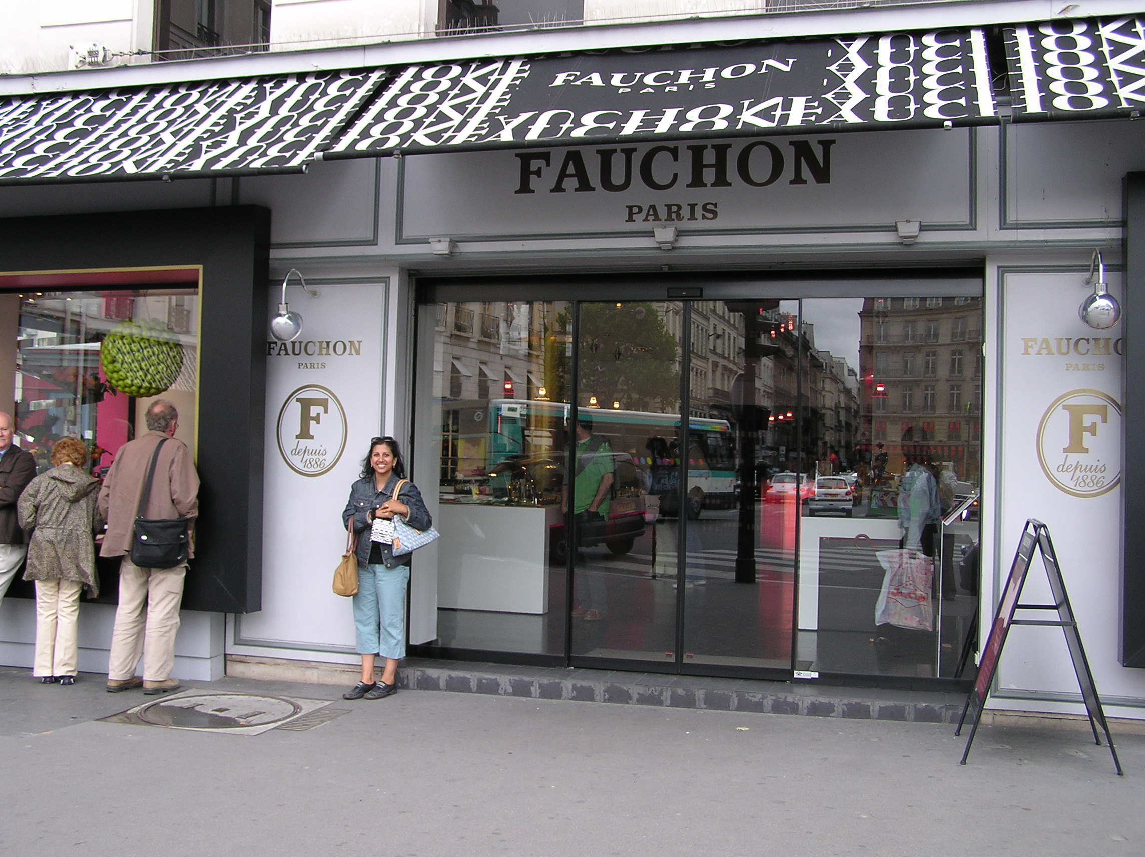 Nita in front of the coolest gourmet store EVER!