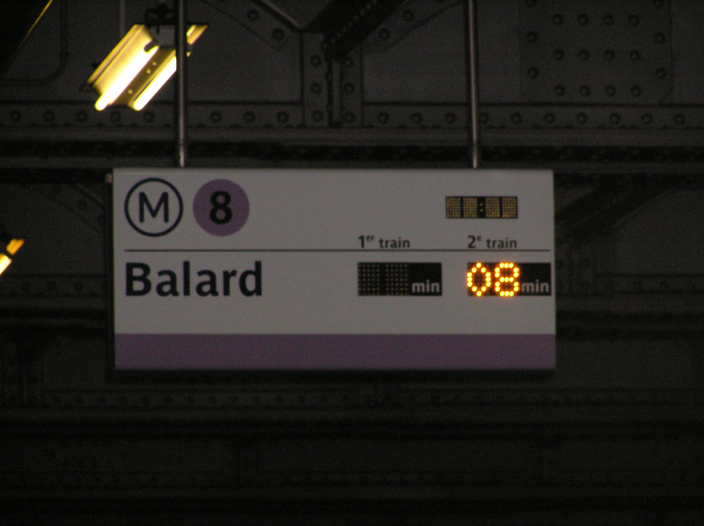 The board that told us how long to wait for the next train