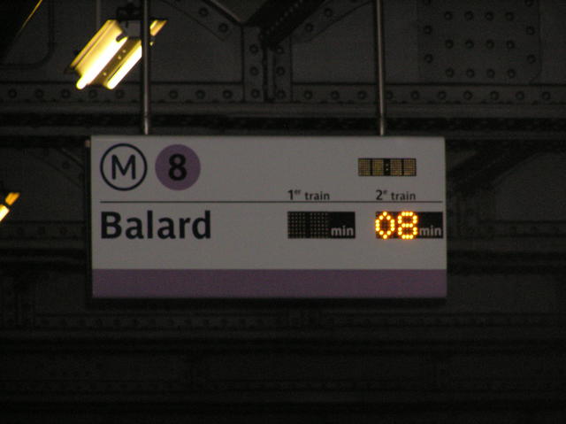 The board that told us how long to wait for the next train
