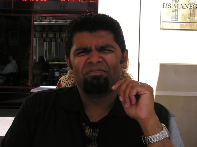 Manish either had to sneeze or didn't like the service at the cafe