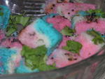 The "tri color" dhokla - courtesy of Rajoo Foi!