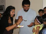 Mommy feeds Kayla