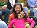 Nita and Maya in the middle of the hayride