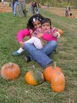 Sisters in the pumpkin patch