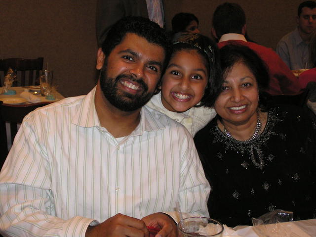 Manish Maya and mom enjoying lunch at Antonella's