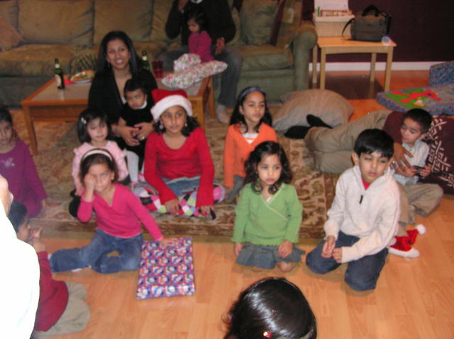 All the kids waiting to open presents