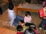 Simran admiring all of the lovely gifts