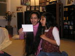 Chandni and Maya excited to open presents