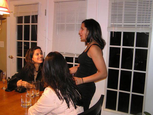 Meera deep in a conversation
