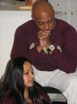 Dan and Robin watching the puja