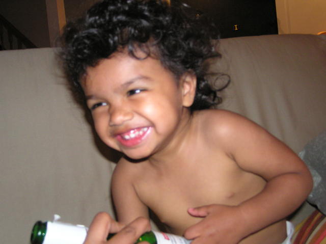 Cracking herself up