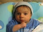 Trying to find his thumb