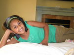 Maya enjoying her "pull out" sofa bed