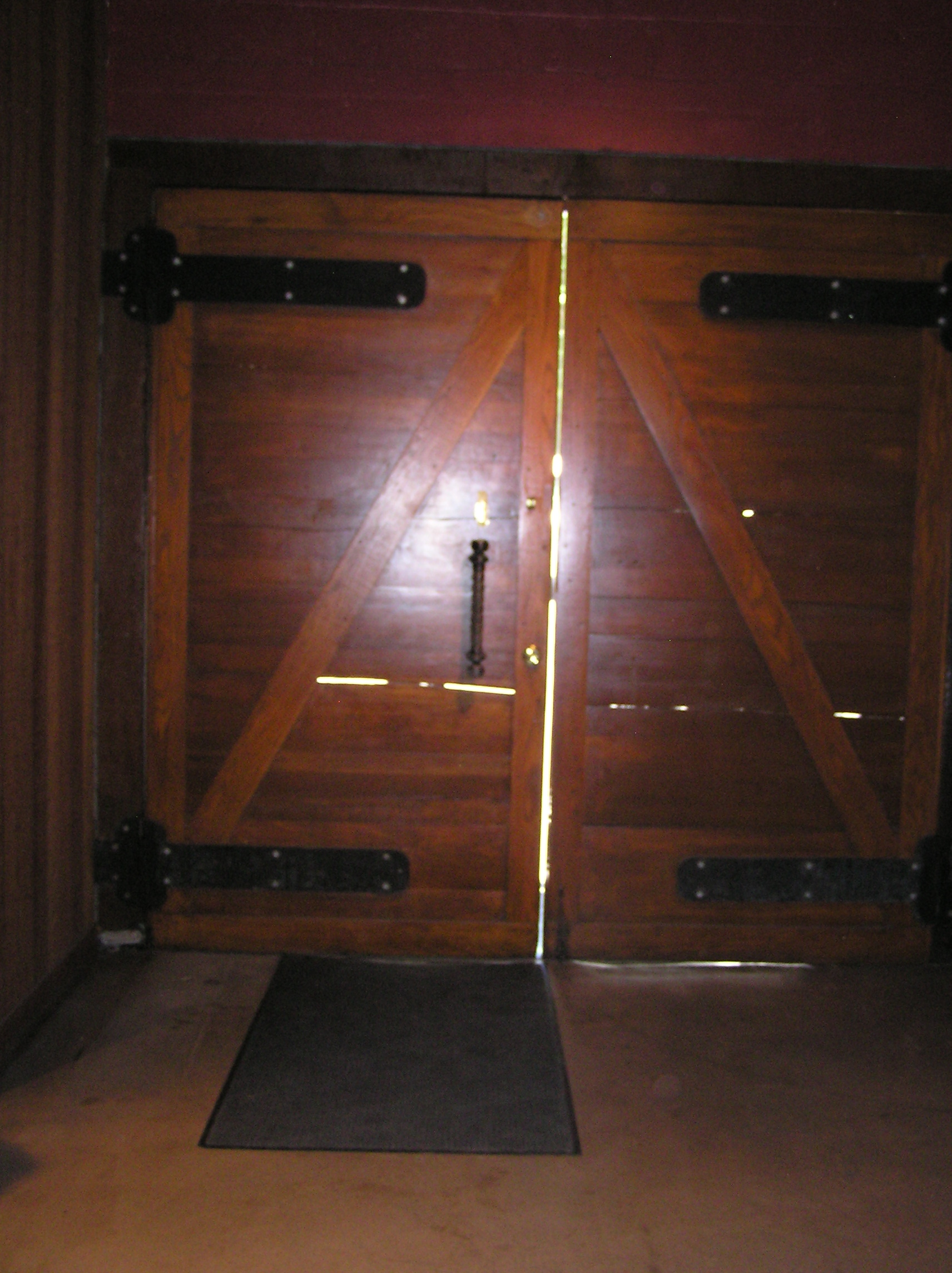 The very beautiful doors to the tasting room at Davis Bynum