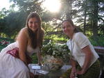 Beautiful daughter and mother