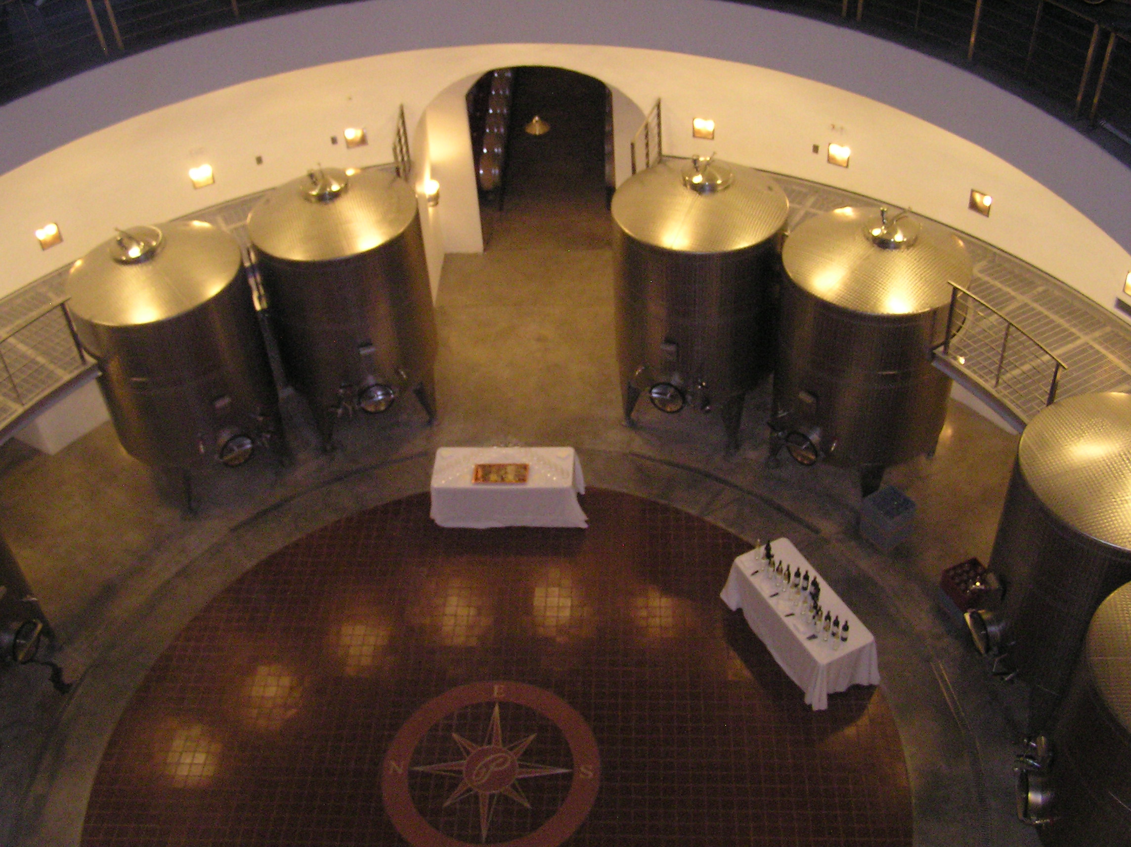 A view of all of the tanks and the different levels in the cave