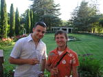 Vadim and Vlad - enjoying the weather, the wine, the food, and the company!