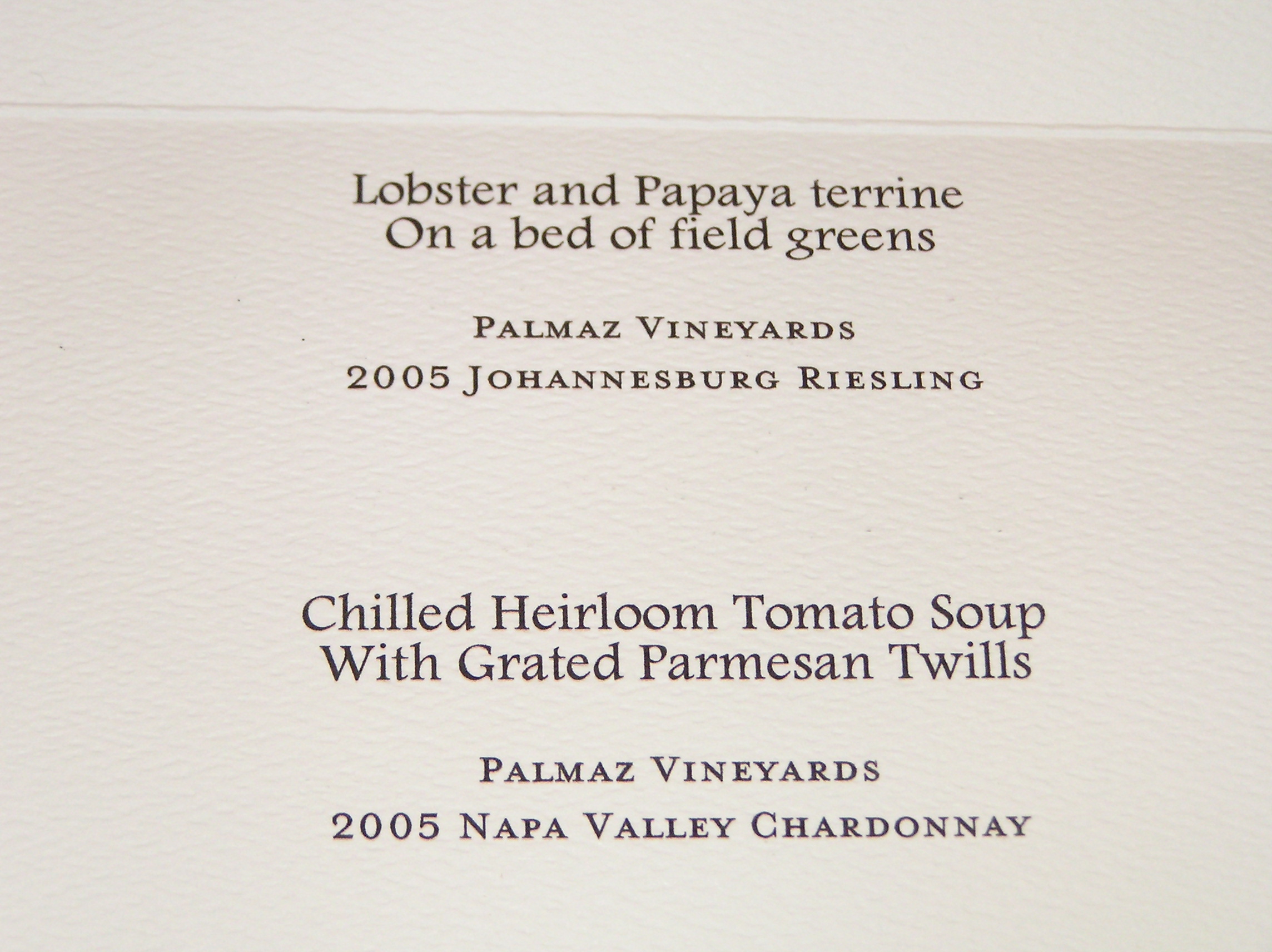First and Second Courses